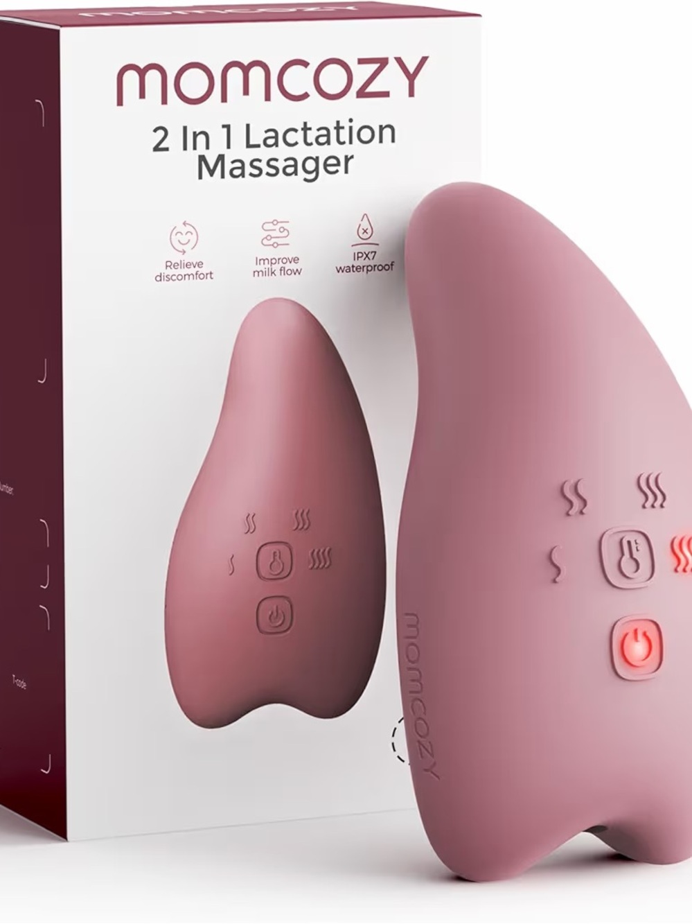 New Momcozy 2-in-1 Lactation Massager - Pink